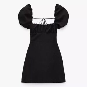 Zara Black Puff Sleeve Dress